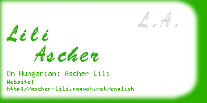 lili ascher business card